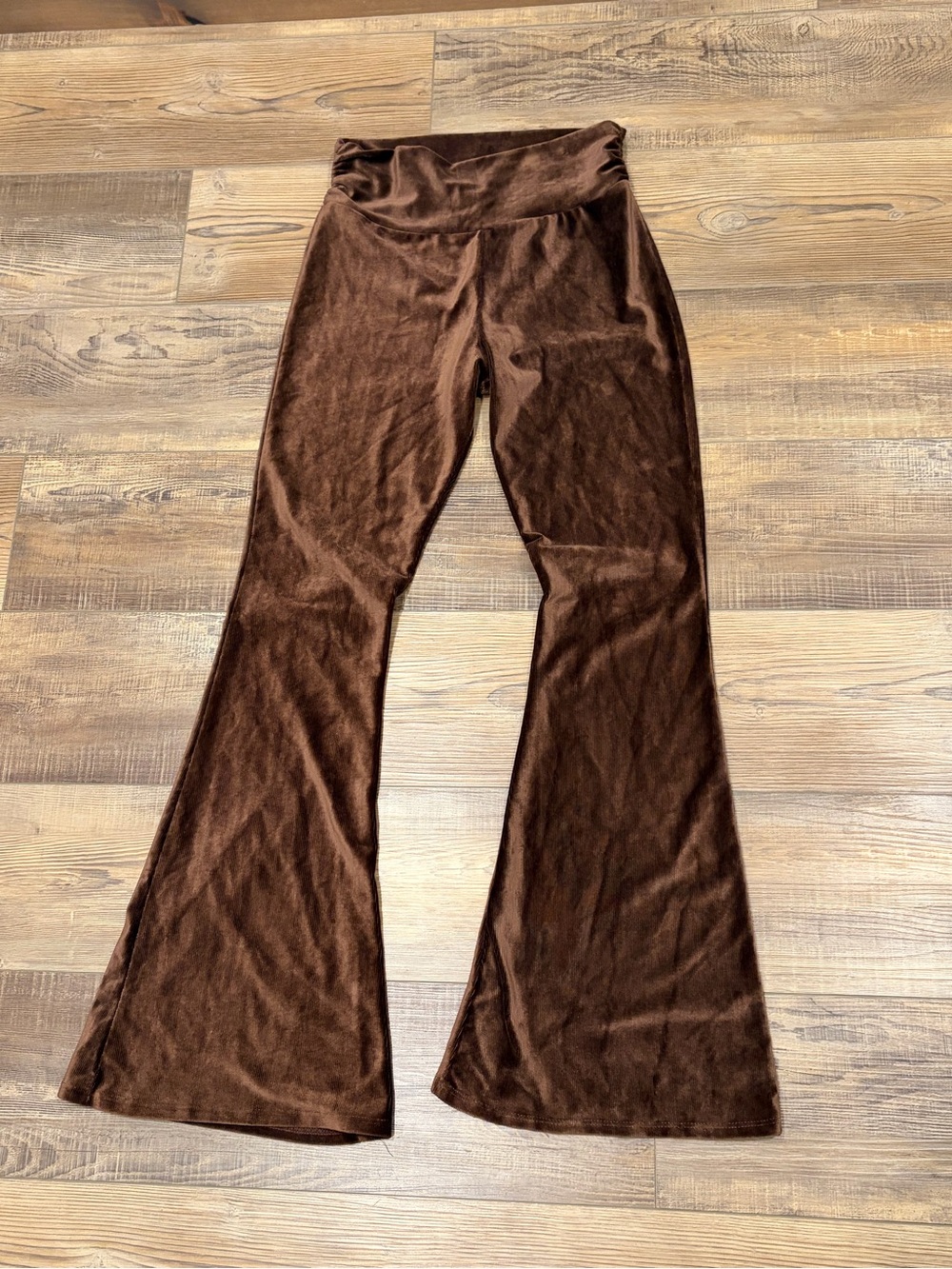EARTHBOUND trading Co. Brown Velvet corduroy Flare stretch Pants - Picture 4 of 12